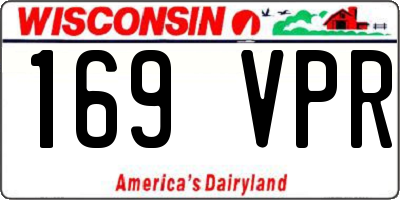 WI license plate 169VPR