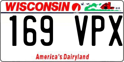 WI license plate 169VPX
