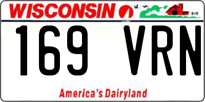 WI license plate 169VRN