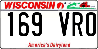 WI license plate 169VRO