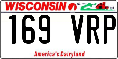 WI license plate 169VRP