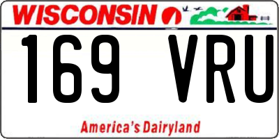WI license plate 169VRU