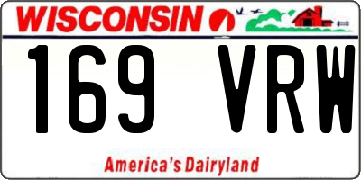 WI license plate 169VRW