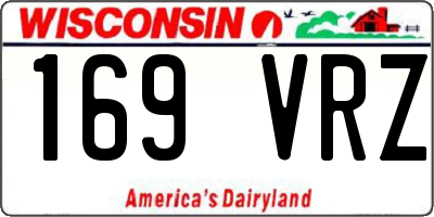 WI license plate 169VRZ