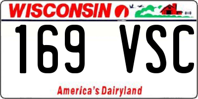 WI license plate 169VSC