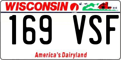 WI license plate 169VSF