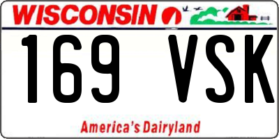 WI license plate 169VSK