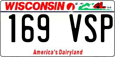 WI license plate 169VSP