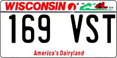 WI license plate 169VST