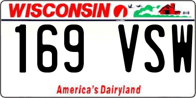WI license plate 169VSW