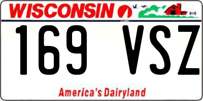 WI license plate 169VSZ