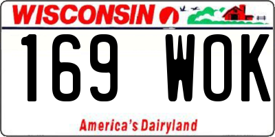 WI license plate 169WOK