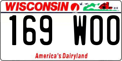 WI license plate 169WOO