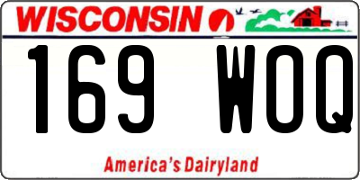 WI license plate 169WOQ