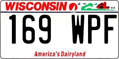 WI license plate 169WPF