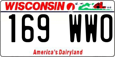 WI license plate 169WWO