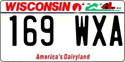 WI license plate 169WXA