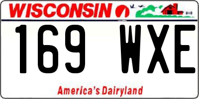 WI license plate 169WXE