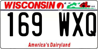 WI license plate 169WXQ