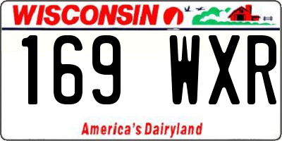 WI license plate 169WXR