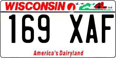 WI license plate 169XAF