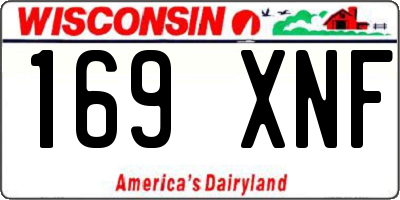 WI license plate 169XNF