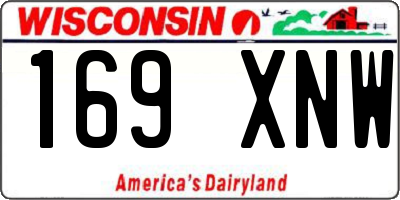 WI license plate 169XNW