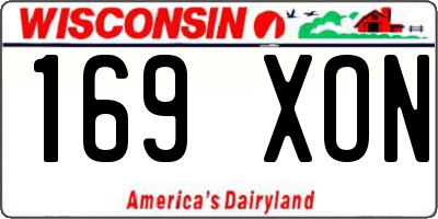 WI license plate 169XON
