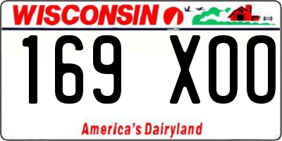 WI license plate 169XOO