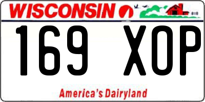 WI license plate 169XOP