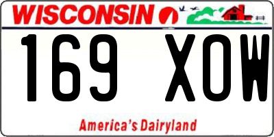 WI license plate 169XOW
