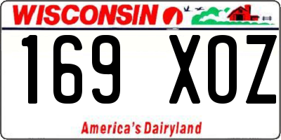 WI license plate 169XOZ