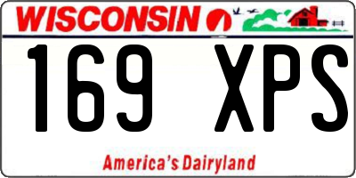WI license plate 169XPS