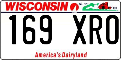 WI license plate 169XRO