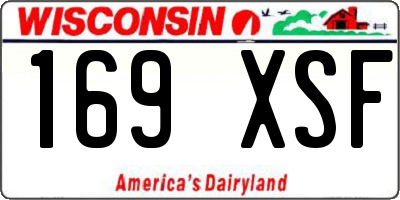 WI license plate 169XSF