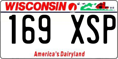 WI license plate 169XSP