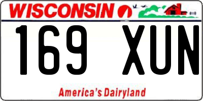 WI license plate 169XUN