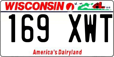 WI license plate 169XWT