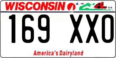 WI license plate 169XXO