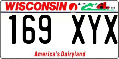 WI license plate 169XYX