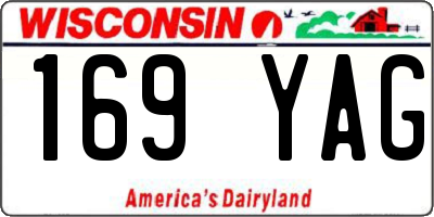 WI license plate 169YAG