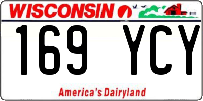 WI license plate 169YCY