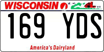 WI license plate 169YDS