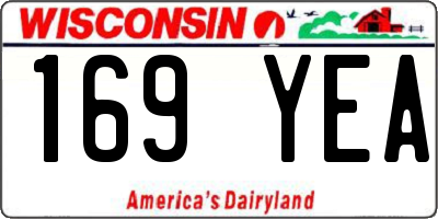 WI license plate 169YEA