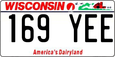 WI license plate 169YEE