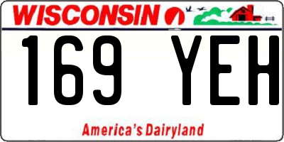WI license plate 169YEH