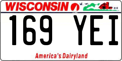 WI license plate 169YEI