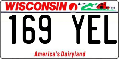 WI license plate 169YEL