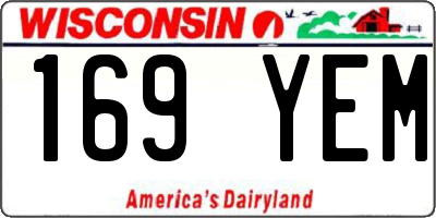 WI license plate 169YEM