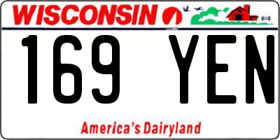 WI license plate 169YEN